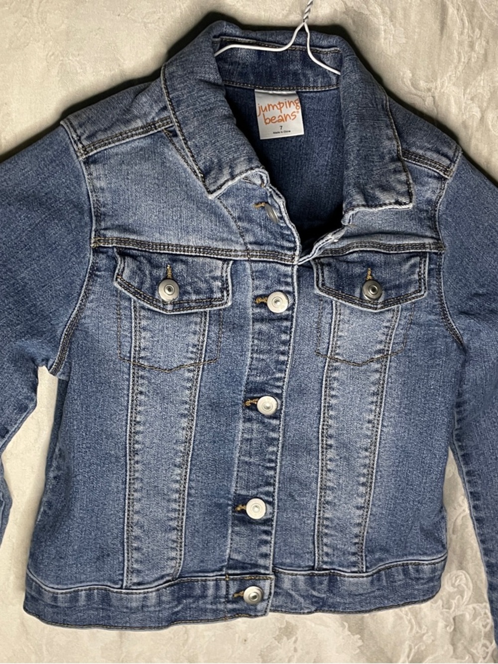 Jumping Beans Blue Denim Jacket Unisex Size 7